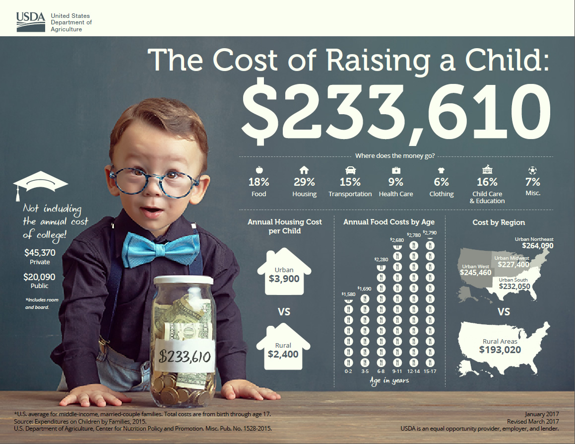 cost of raising child infographic