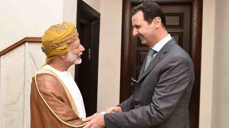 جانب من لقاء رئيس النظام السوري بشار الأسد، في العاصمة دمشق مع يوسف بن علوي