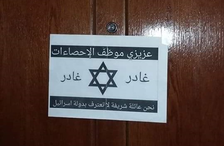 رفض لكلمة إسرائيل في كراسة الاحصاء السكاني watan.com