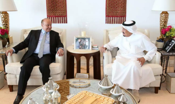 خادم الحرمين الشريفين، الملك سلمان بن عبدالعزيز، والرئيس اليمني، عبد ربه منصور هادي watan.com