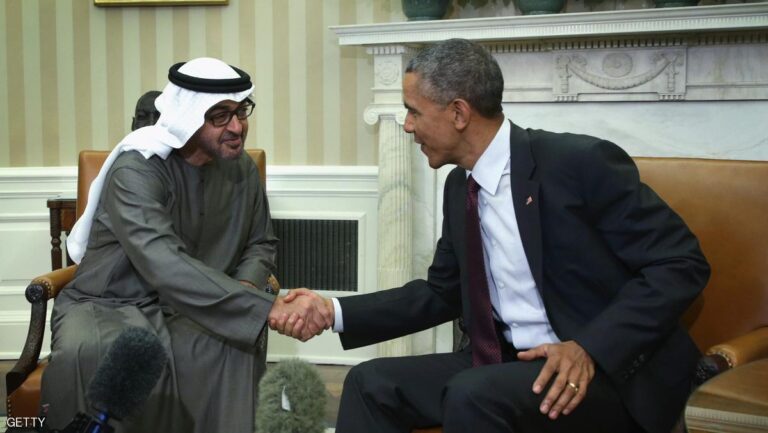 محمد بن زايد في لقاء مع باراك أوباما watan.com