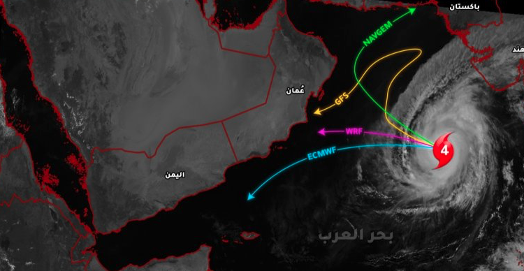 اعصار عمان مباشر