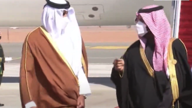 شاهد ماذا قال ولي عهد السعودية لأمير قطر لحظة وصوله watan.com